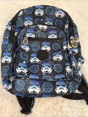 Kipling Kid’s Seoul S Black and Blue Stormtrooper Print Backpack